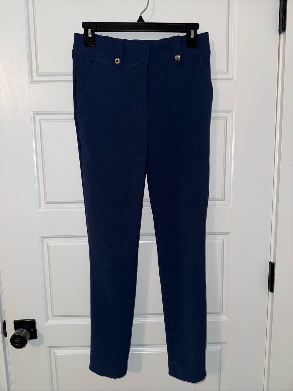 New York & Company Navy Ponte Ankle Trousers